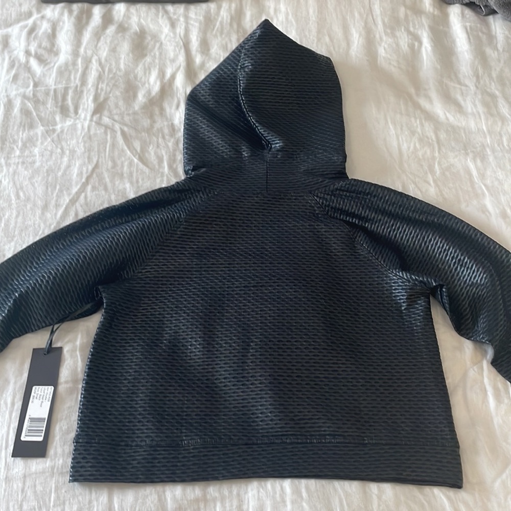NWT Noli Liquid Mesh Icon Hoodie Black Gloss sz S - Picture 7 of 7